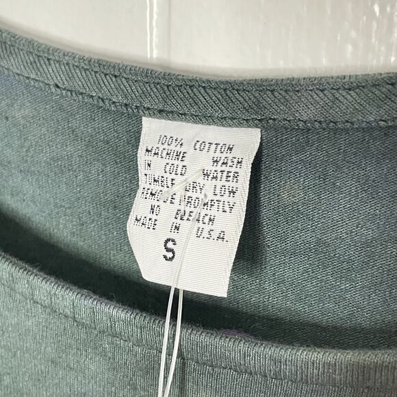 NWT Maxi Dress S Cotton Long Sleeve Block Print Tie Dye Lagenlook Boho Hippie - Picture 5 of 11